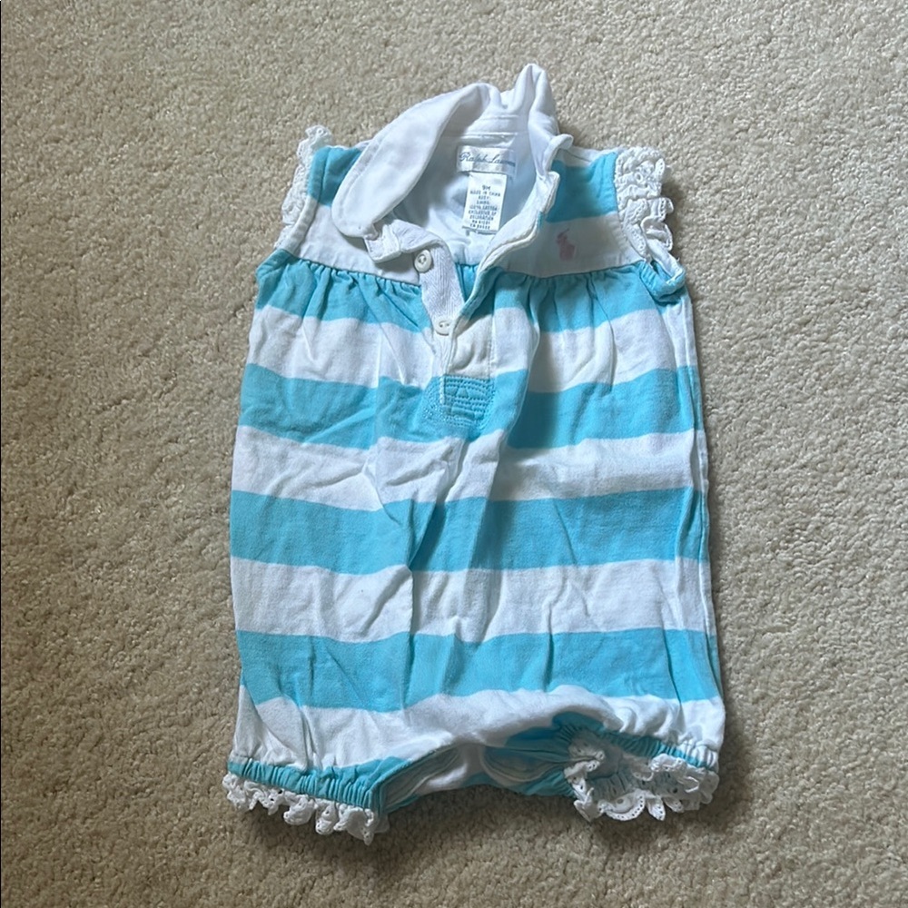Ralph Lauren Blue and White Striped Jumpsuit